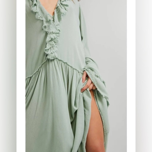Free People Sweet Darlin Minted Jade Maxi Dress SzXS - Picture 3 of 8